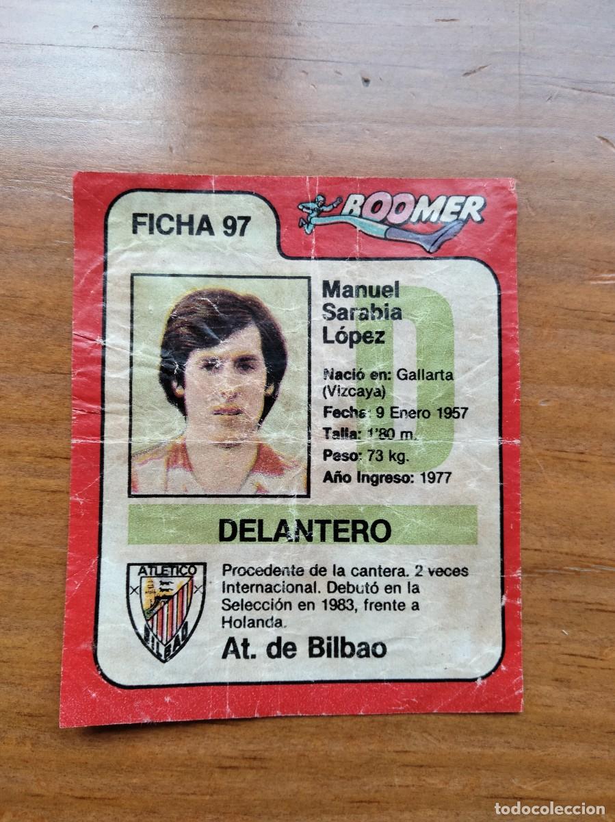 Figurine di Calcio: Sarabia Athletic Bilbao n 97 Boomer ficha cromo Baquero &aacute;lbum liga 83 84