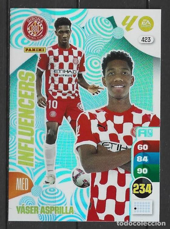 Football Stickers: Adrenanlyn 24/25 - Y&aacute;ser Asprilla - N&ordm; 423 - Girona ( Influencers )