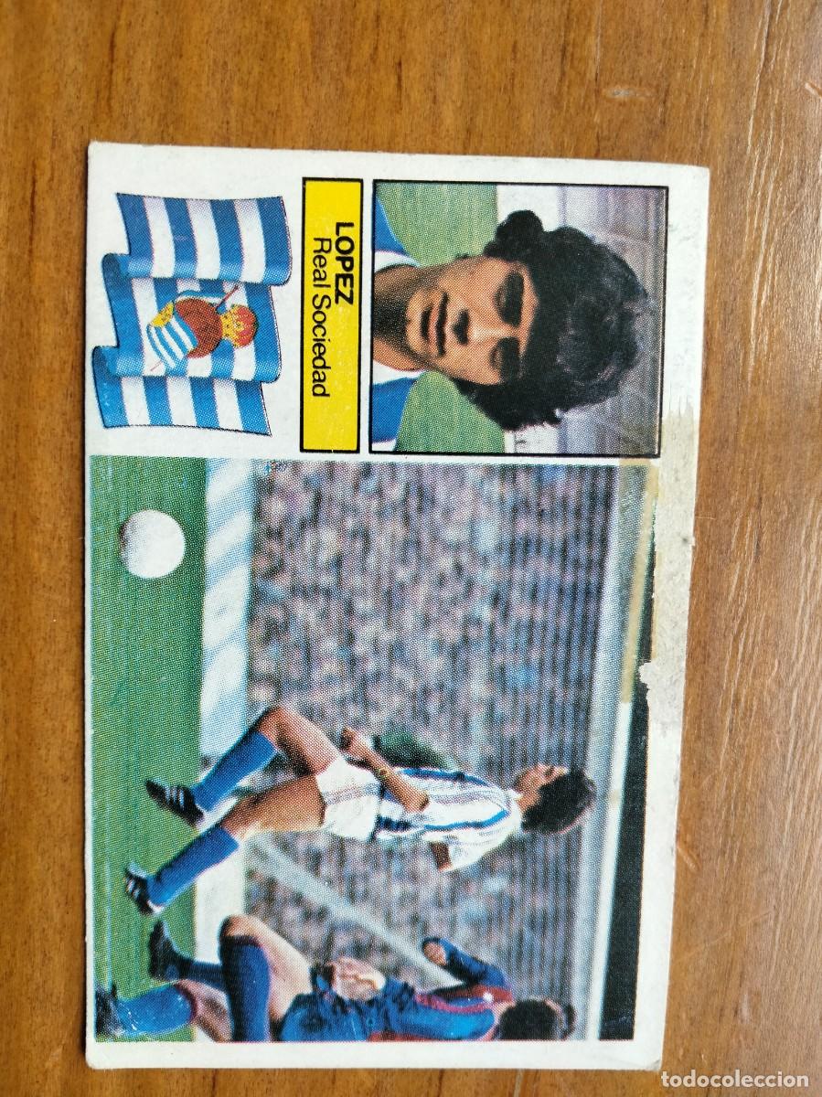 Cromos de F&uacute;tbol: L&oacute;pez Ufarte error cromo solo L&oacute;pez Real Sociedad &aacute;lbum liga Este 82 83