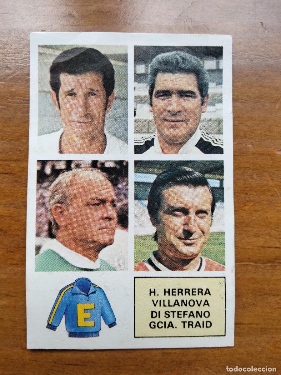 Cromos de F&uacute;tbol: Garc&iacute;a Traid baja entrenadores Herrera Villanova Di Stefano &aacute;lbum liga Este 82 83