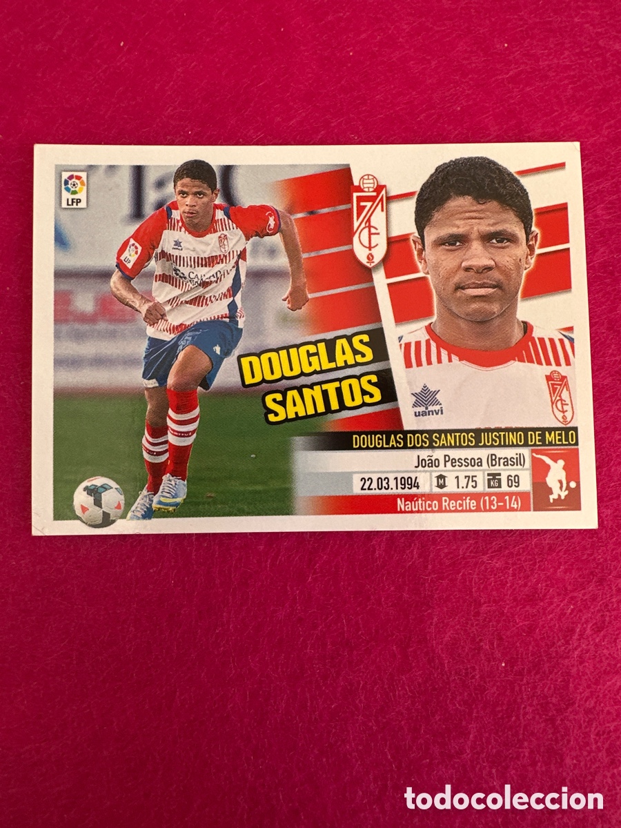 Cartes &agrave; collectionner de Football: DOUGLAS SANTOS (GRANADA) 4B COLOCA LIGA ESTE 2013-2014 13 14 NUNCA PEGADO SIN PEGAR
