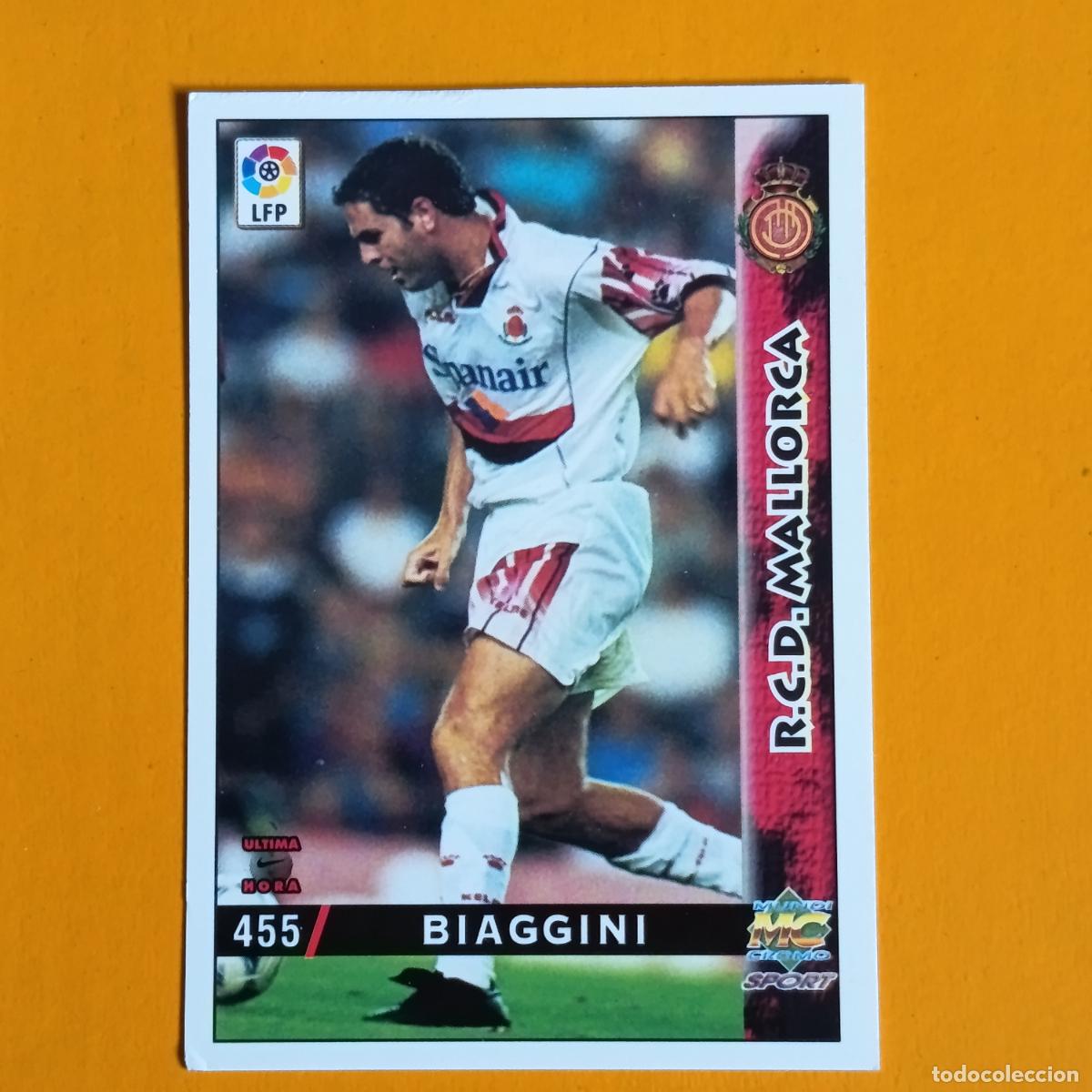 Cartes &agrave; collectionner de Football: 455 BIAGGINI. &Uacute;LTIMA HORA. REAL MALLORCA. LAS FICHAS DE LA LIGA 98-99. MUNDICROMO