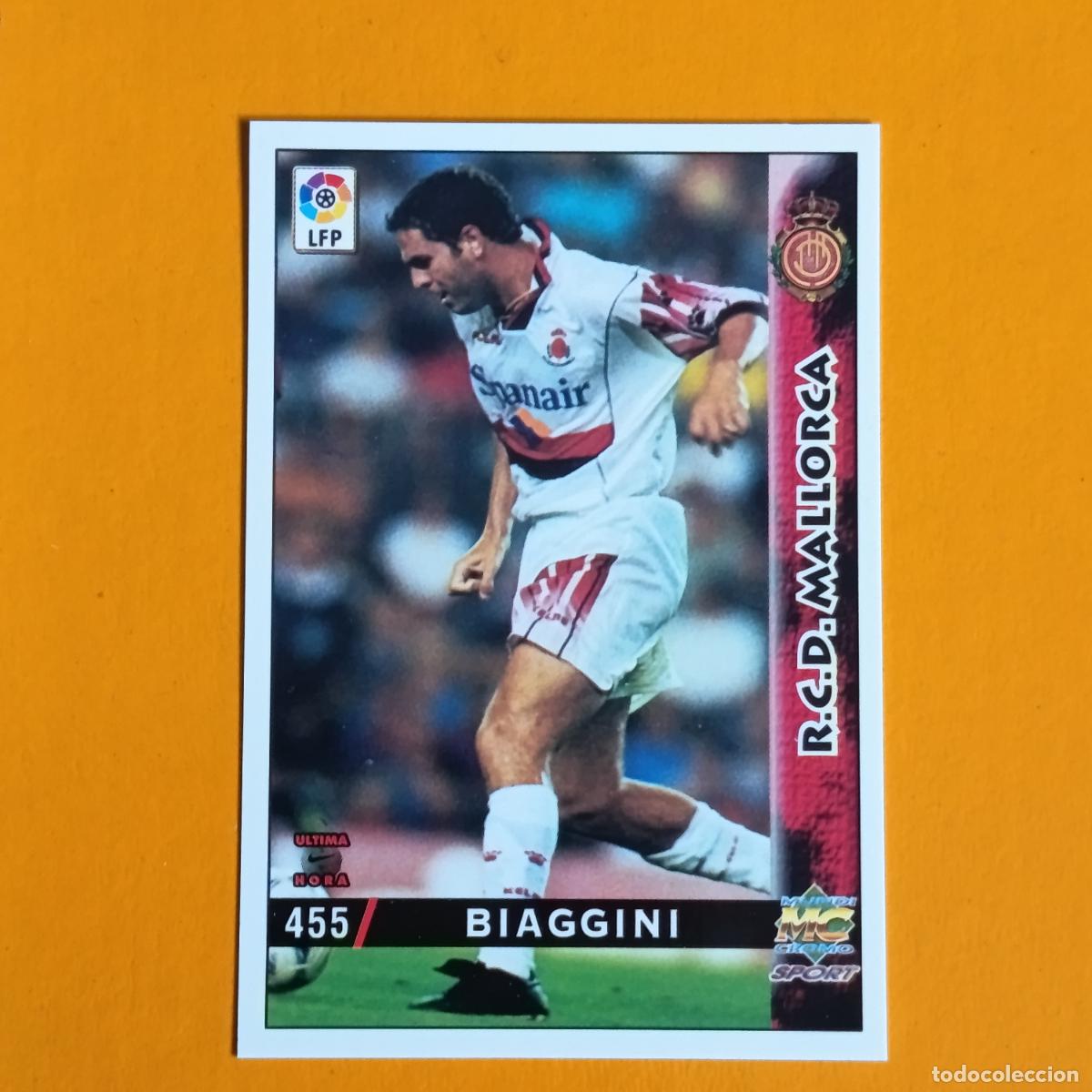 Cartes &agrave; collectionner de Football: 455 BIAGGINI. &Uacute;LTIMA HORA. REAL MALLORCA. LAS FICHAS DE LA LIGA 98-99. MUNDICROMO