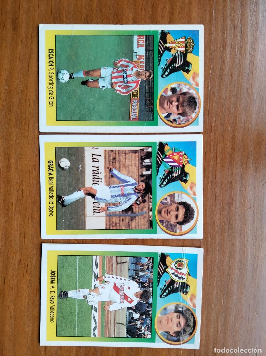Cromos de F&uacute;tbol: Lote 3 colocas Escaich Gracia y Josemi cart&oacute;n &aacute;lbum liga Este 93 94
