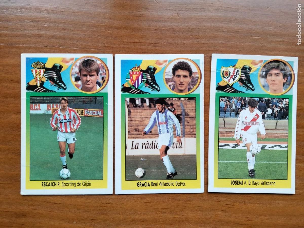 Cartes &agrave; collectionner de Football: Lote 3 colocas Escaich Gracia y Josemi cart&oacute;n &aacute;lbum liga Este 93 94