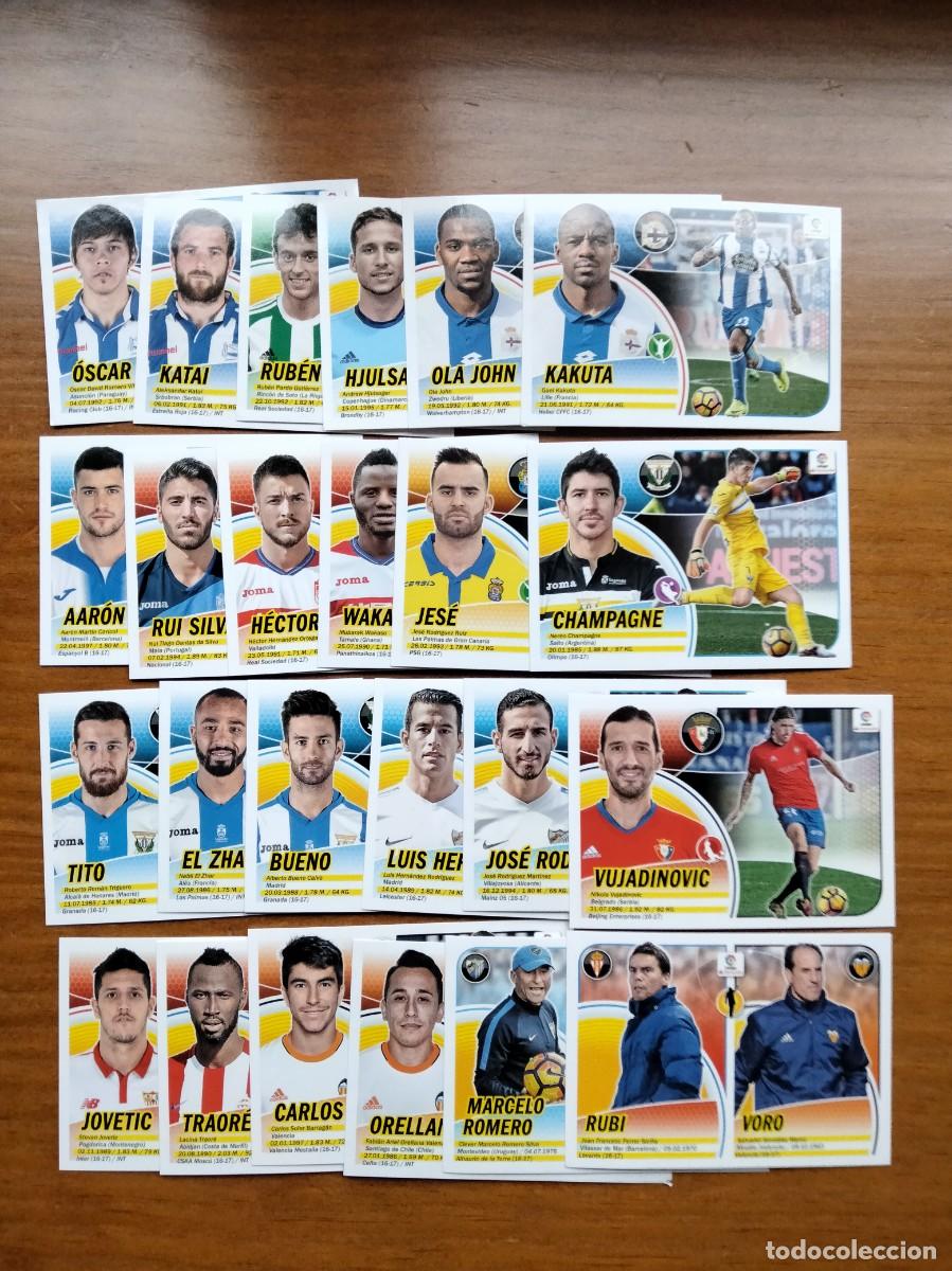 Cromos de F&uacute;tbol: Lote 24 cromos mercado invierno sin pegar &aacute;lbum liga Este Panini 16 17 2016 2017