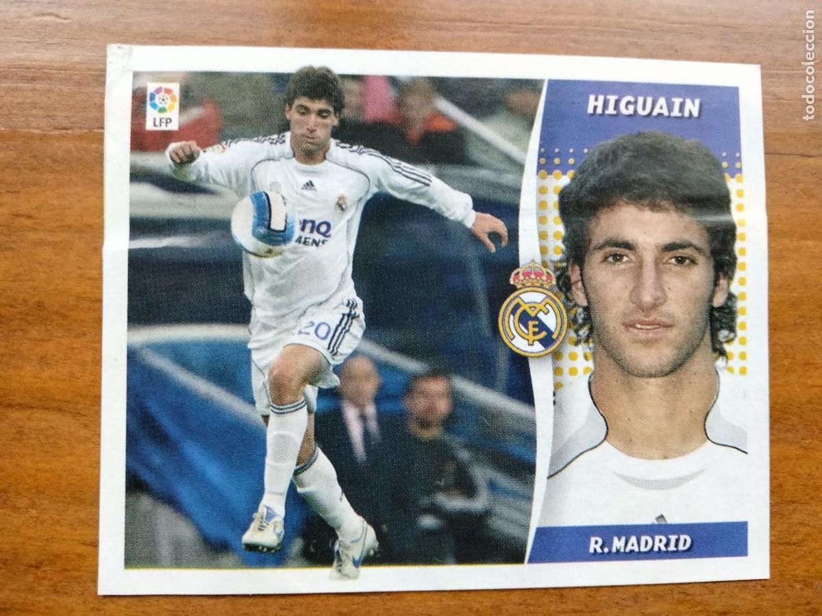 Cromos de F&uacute;tbol: Higua&iacute;n Real Madrid rookie mercado invierno recortado &aacute;lbum liga Este Panini 06 07 2006 2007