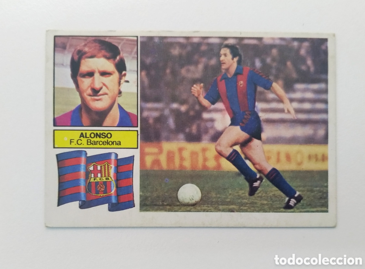 Cromos de F&uacute;tbol: Alonso, versi&oacute;n pintado con FCB 82-83