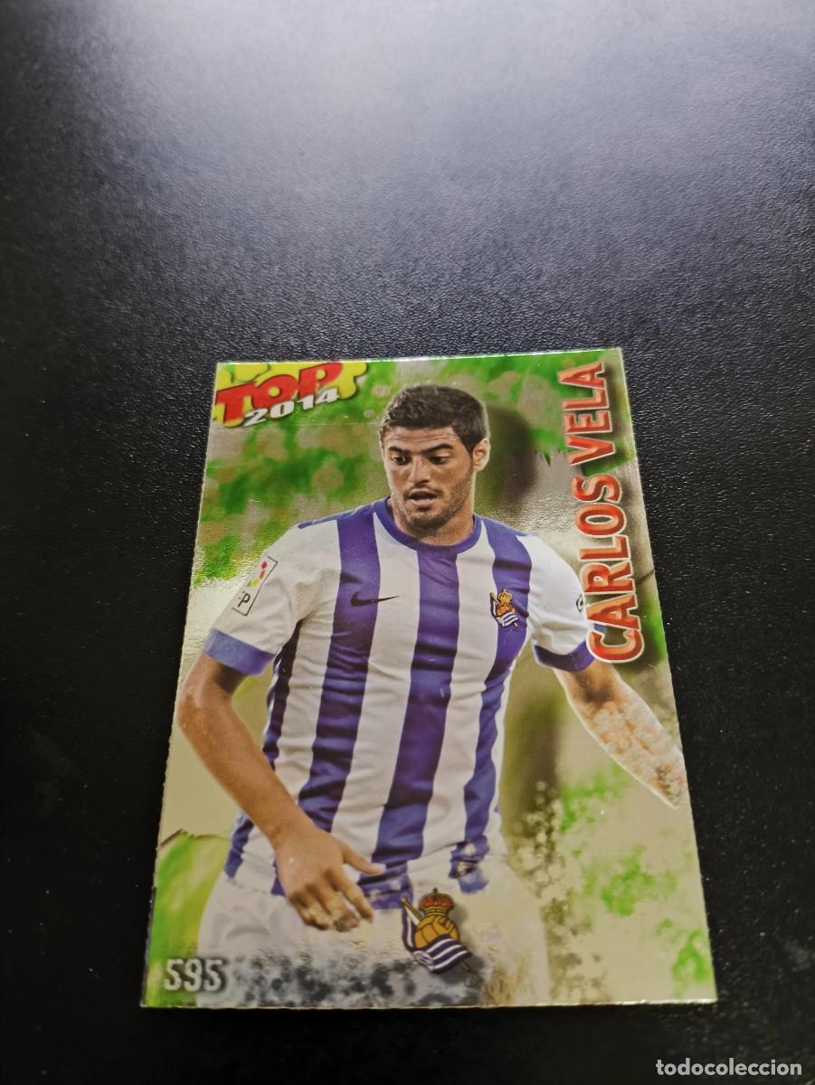 Cromos de F&uacute;tbol: 595 CARLOS VELA REAL SOCIEDAD BRILLO VERDE TOP MUNDICROMO LIGA 2013 2014 13 14 NO PANINI ESTE