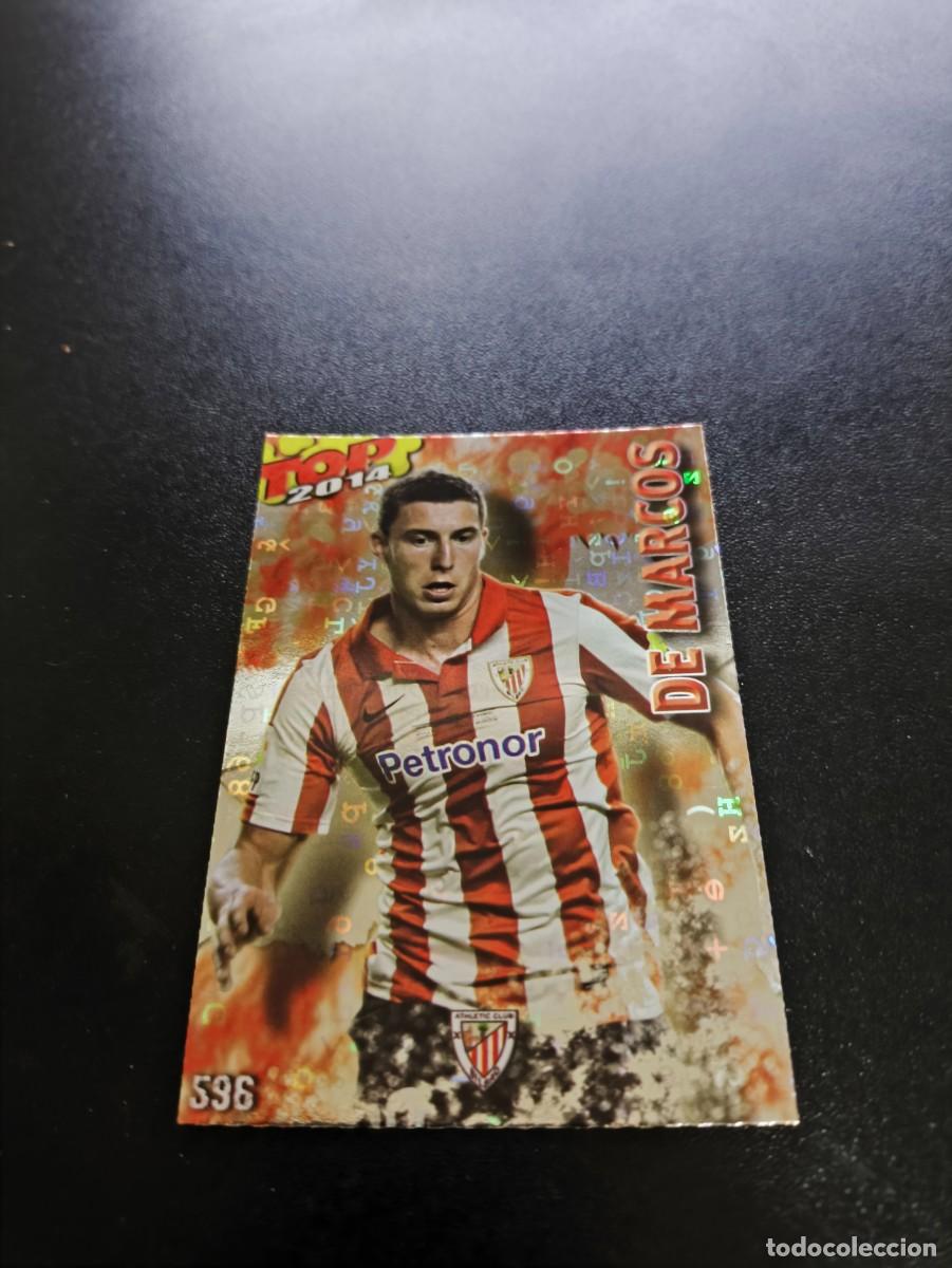 Cromos de F&uacute;tbol: 596 DE MARCOS ATHLETIC BILBAO BRILLO ROJO LETRAS TOP MUNDICROMO LIGA 2013 2014 13 14 NO PANINI ESTE