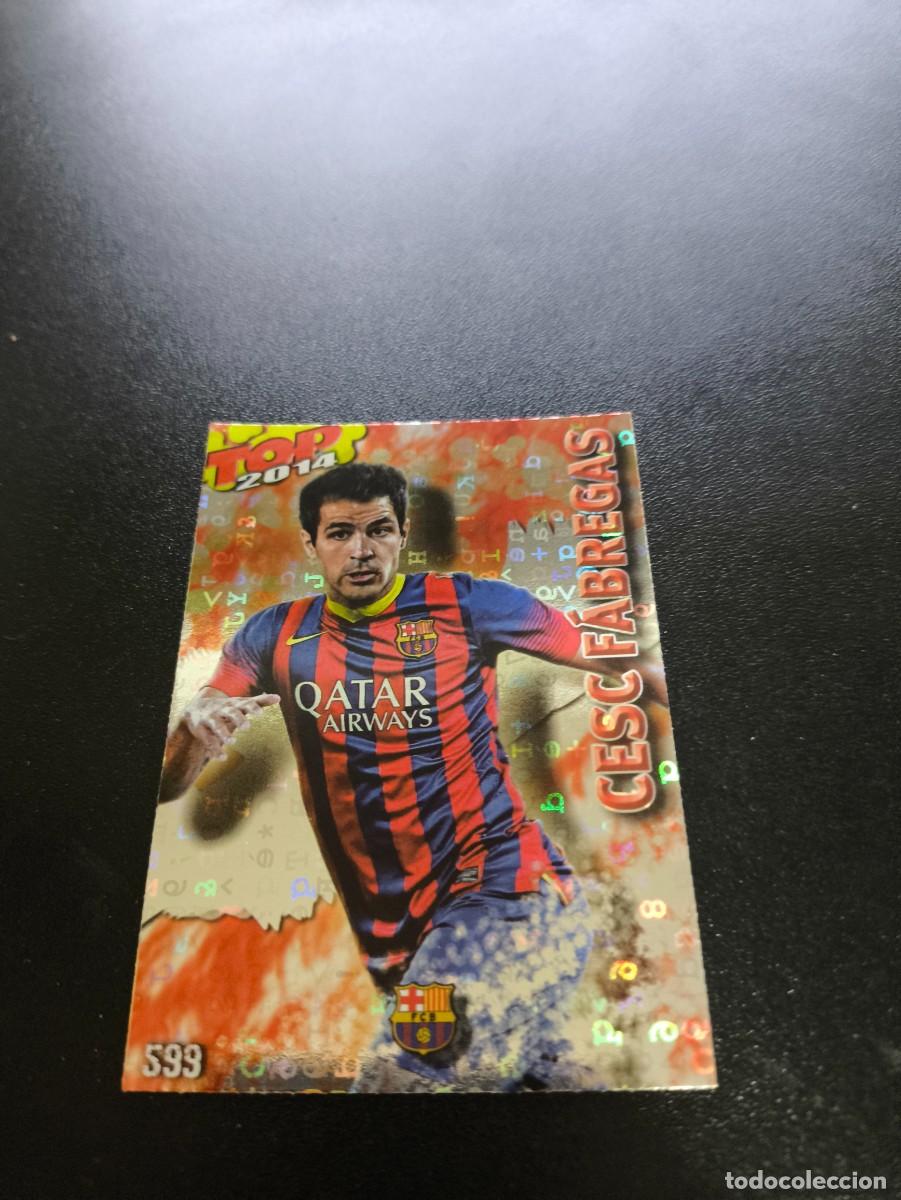 Cromos de F&uacute;tbol: 599 CESC FABREGAS BARCELONA BRILLO ROJO LETRAS TOP MUNDICROMO LIGA 2013 2014 13 14 NO PANINI ESTE
