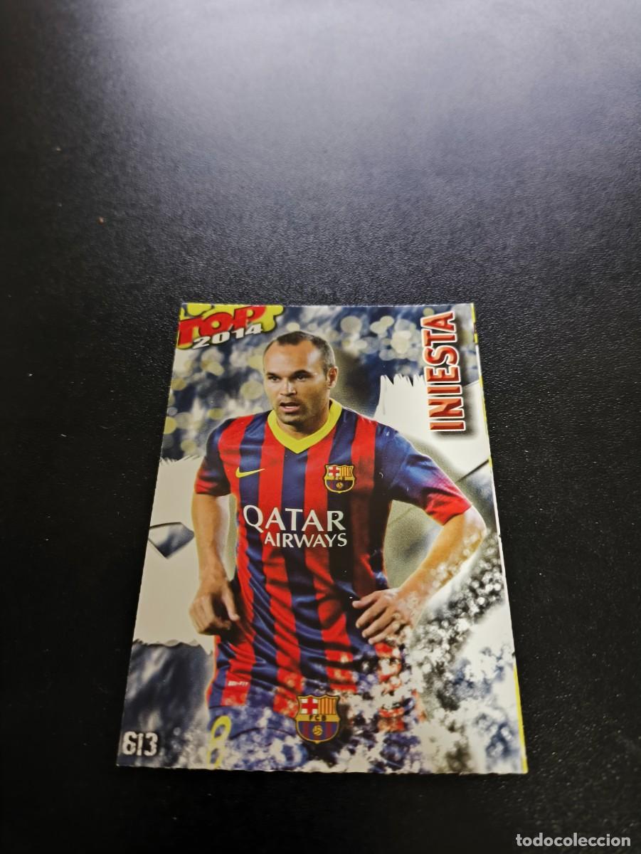 Cromos de F&uacute;tbol: 613 INIESTA BARCELONA AZUL MATE TOP MUNDICROMO LIGA 2013 2014 13 14 NO PANINI ESTE