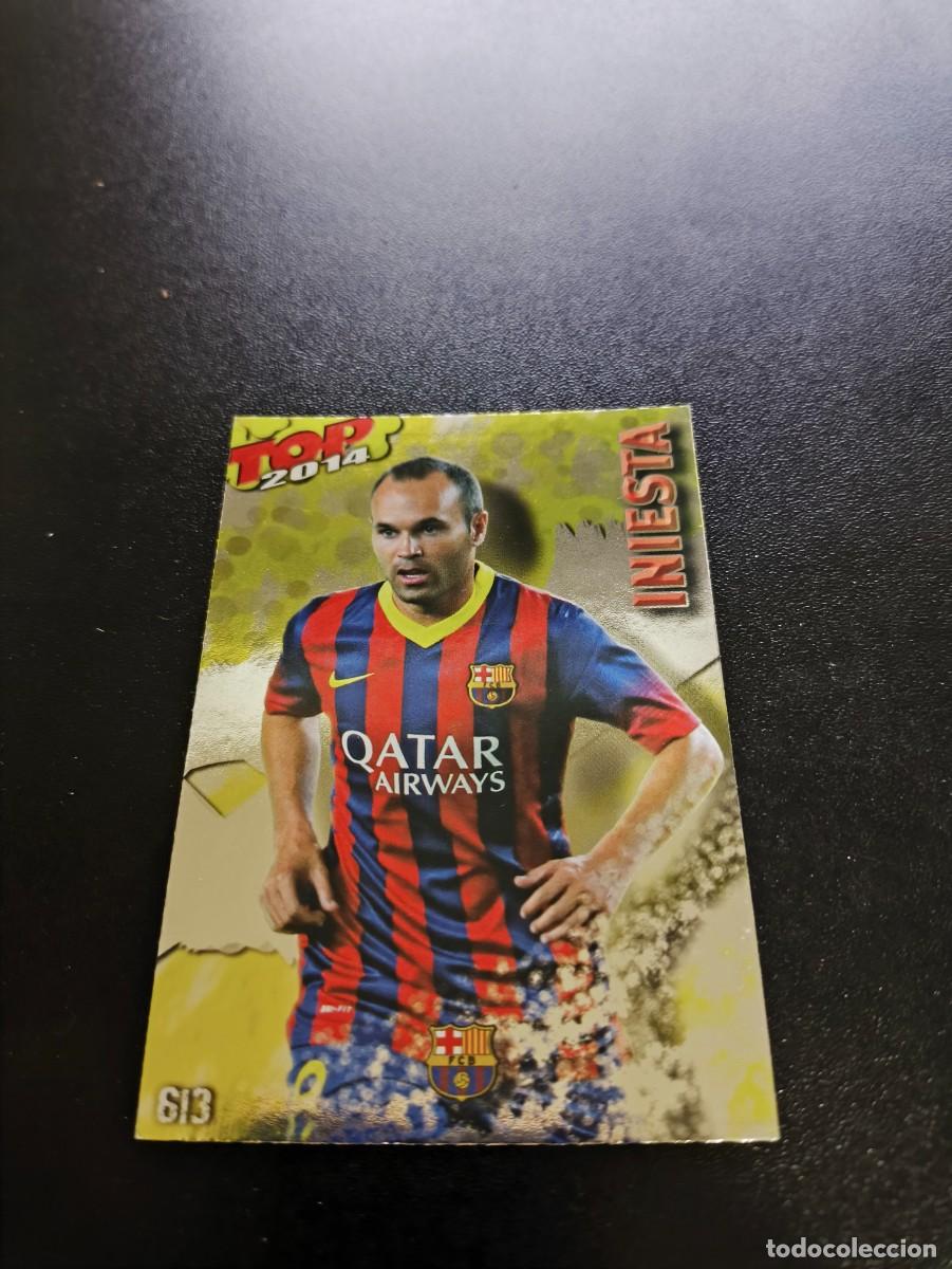 Cromos de F&uacute;tbol: 613 INIESTA BARCELONA BRILLO AMARILLO TOP MUNDICROMO LIGA 2013 2014 13 14 NO PANINI ESTE