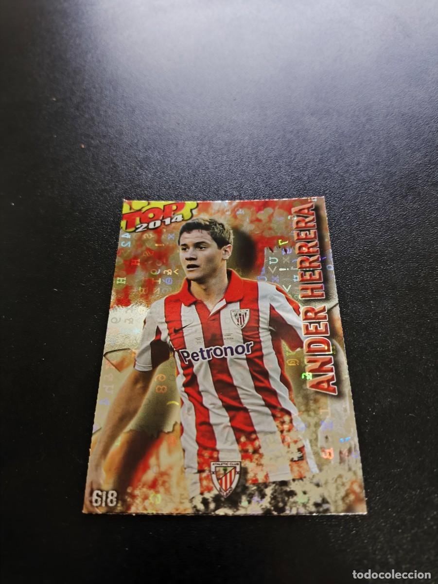 Cromos de F&uacute;tbol: 618 HERRERA ATHLETIC DE BILBAO BRILLO ROJO LETRAS TOP MUNDICROMO LIGA 2013 2014 13 14 NO PANINI ESTE
