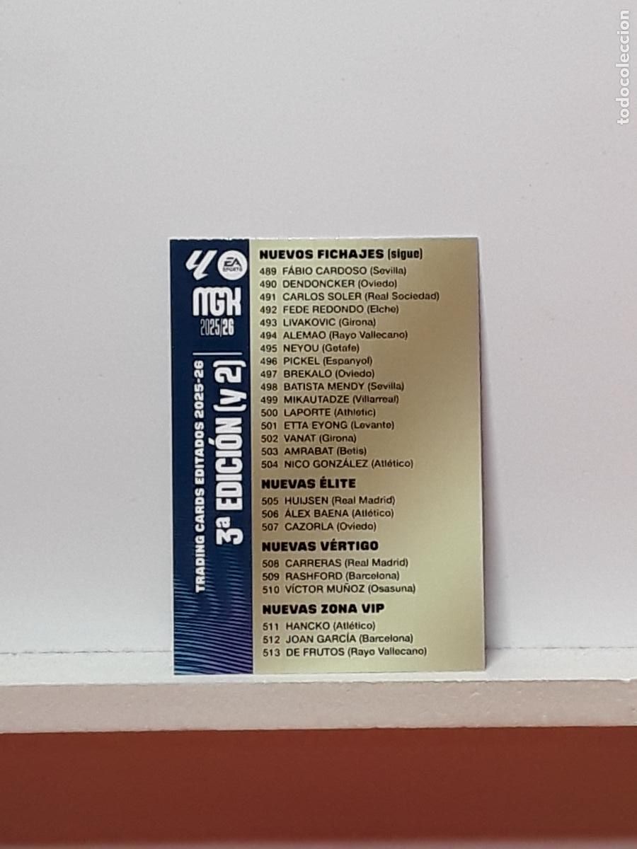 Cromos de F&uacute;tbol: MEGACRACKS 2025 2026 MGK 25 26 ALBUM PANINI LIGA N 3 2 EDICION TERCERA TRADING CARD INDICE