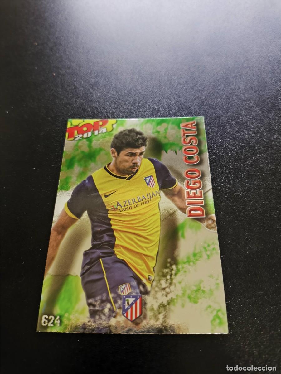 Cromos de F&uacute;tbol: 624 DIEGO COSTA ATLETICO DE MADRID BRILLO VERDE TOP MUNDICROMO LIGA 2013 2014 13 14 NO PANINI ESTE