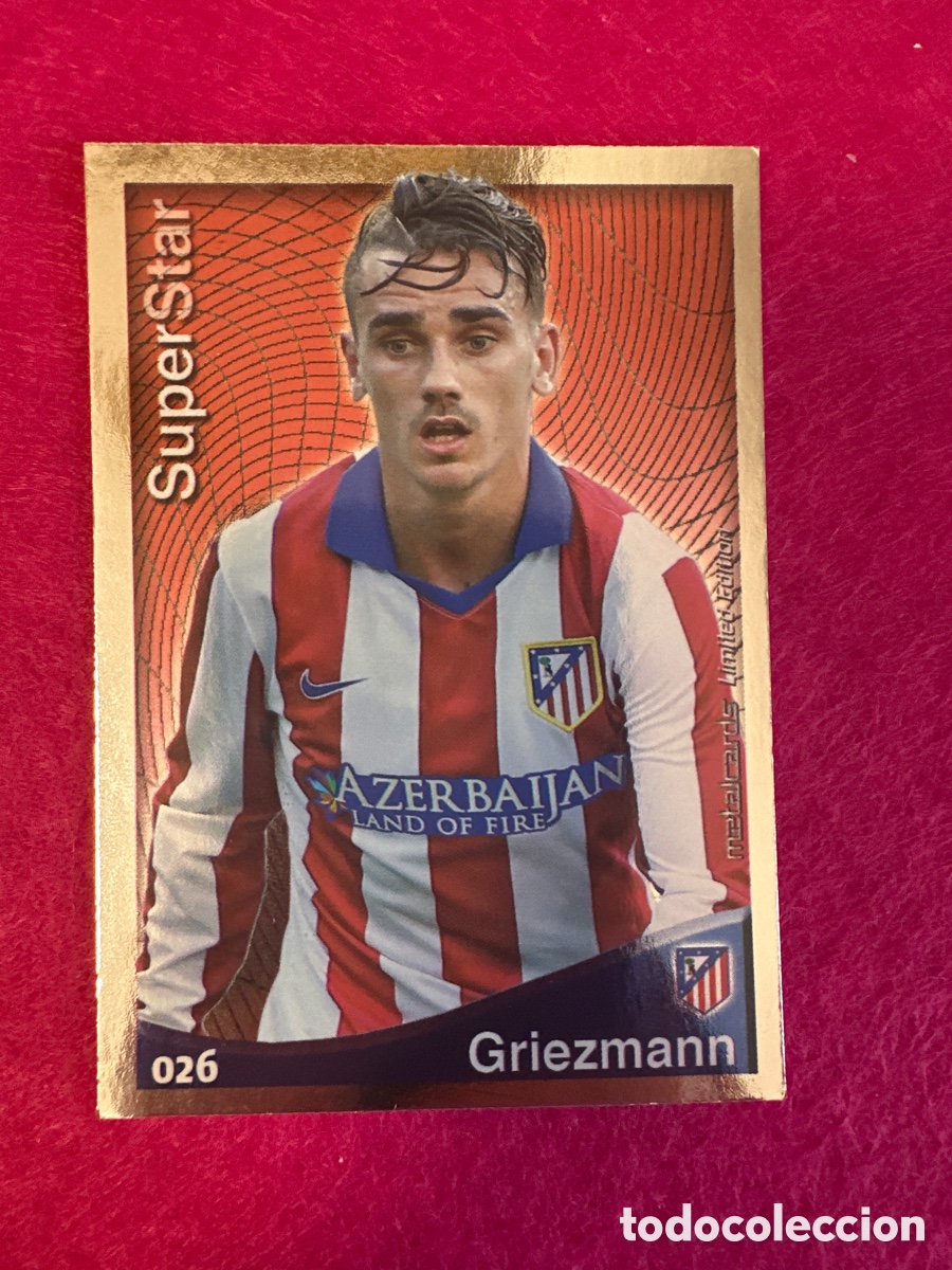 Cartes &agrave; collectionner de Football: 25 GRIEZMANN (AT.MADRID)SUPERSTAR BRILLO LISO MUNDICROMO 2015 QUIZ LIGA 14 15 LIMITED EDITION