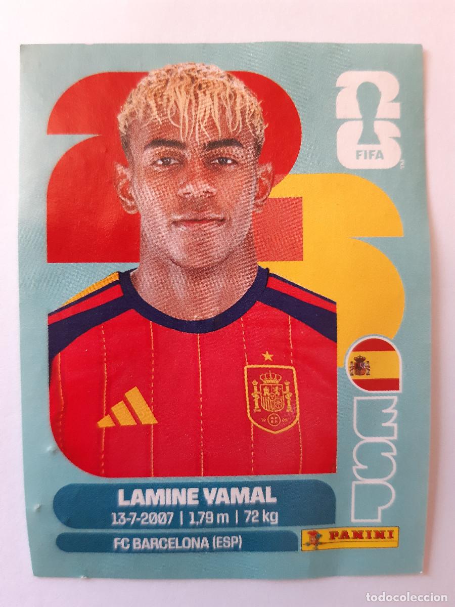 Cromos de F&uacute;tbol: LAMINE YAMAL 15 ESPA&Ntilde;A MUNDIAL FIFA WORLD CUP 2026 STICKER PANINI SIN PEGAR tiene picos