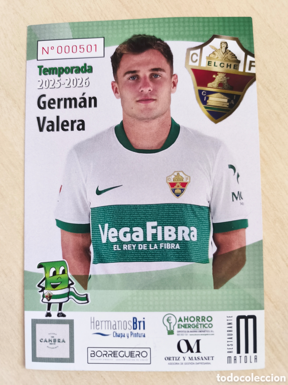 Football Stickers: GERMAN VALERA - ELCHE C.F. Temporada 2025-26 Postal Publicitaria