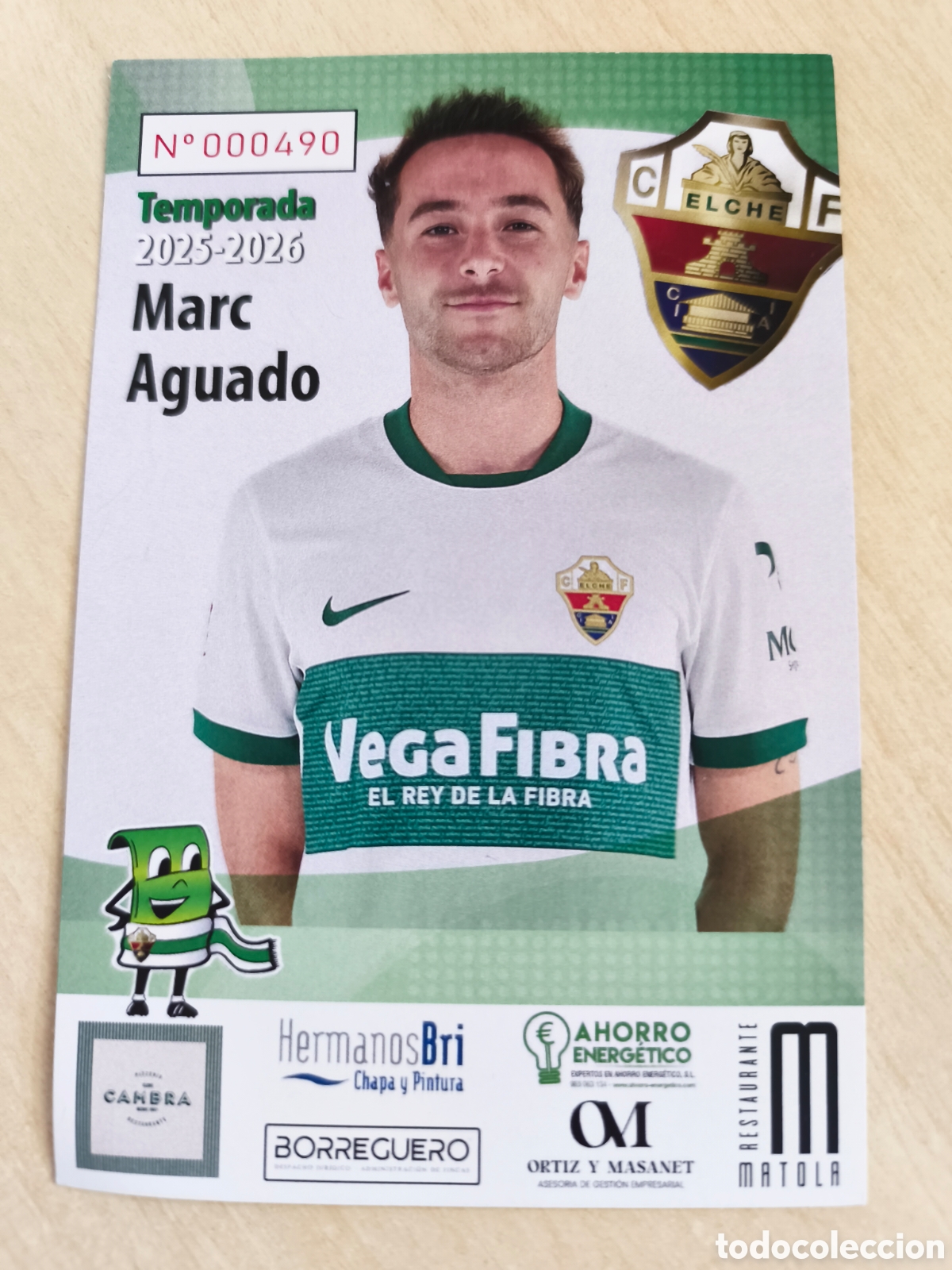 Cromos de F&uacute;tbol: MARC AGUADO- ELCHE C.F. Temporada 2025-26 Postal Publicitaria