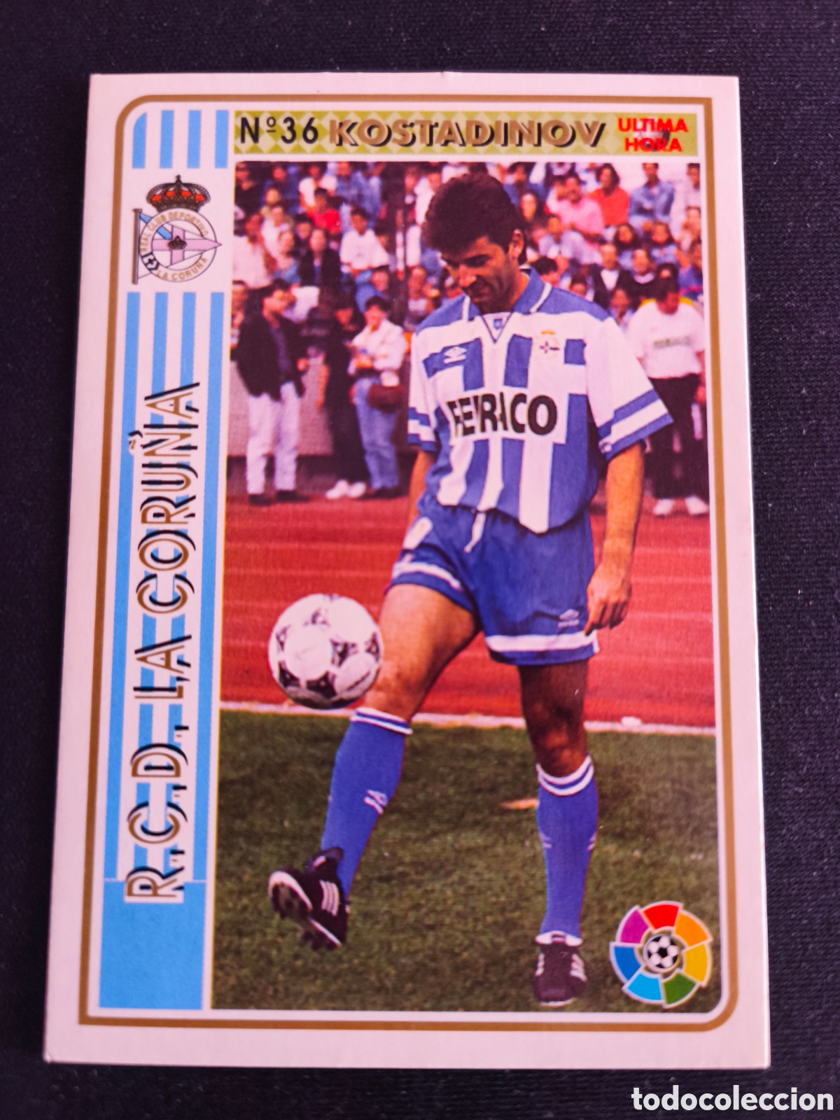 Cartes &agrave; collectionner de Football: 36 UH Ultima Hora Kostadinov Deportivo Coru&ntilde;a LAS FICHAS DE LA LIGA MUNDICROMO 1994 1995 94 95