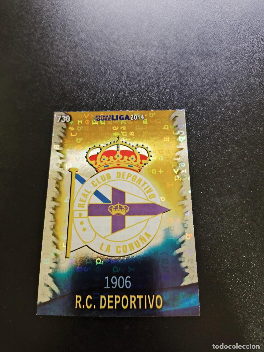 Football Stickers: 730 ESCUDO BRILLO LETRAS DEPORTIVO CORU&Ntilde;A MUNDICROMO LIGA 2013 2014 13 14 PLATINUM NO PANINI ESTE