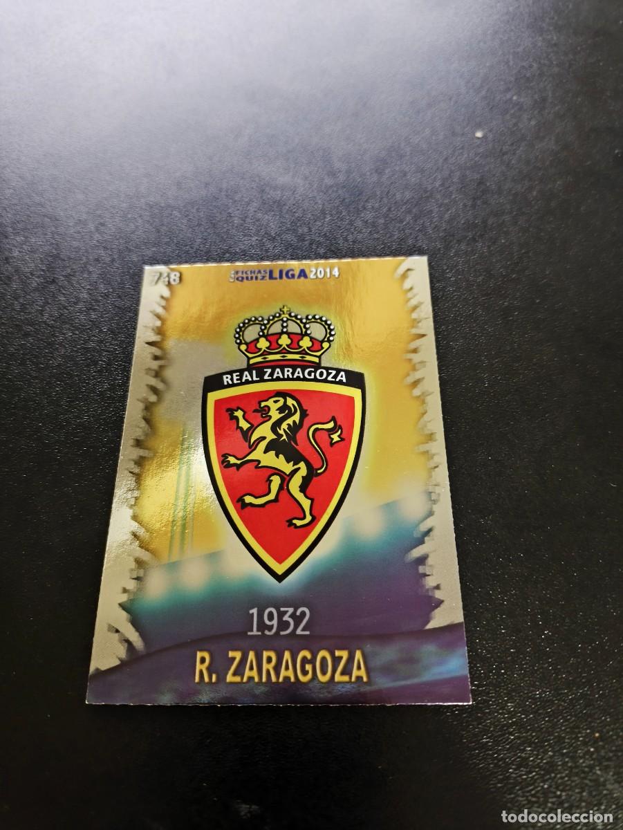 Fu&szlig;ball-Sticker: 748 ESCUDO BRILLO LISO ZARAGOZA MUNDICROMO LIGA 2013 2014 13 14 PLATINUM NO PANINI ESTE