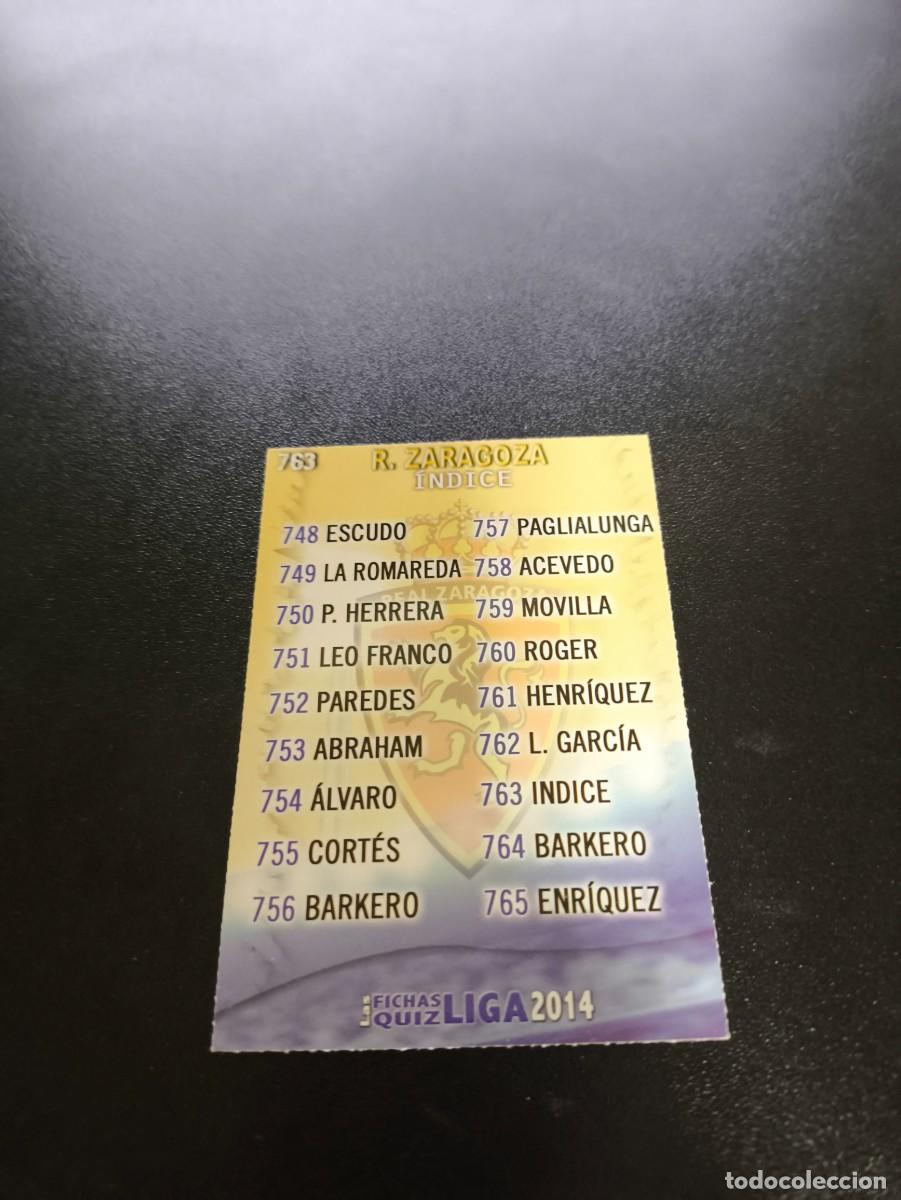 Cromos de F&uacute;tbol: 763 INDICE ZARAGOZA MUNDICROMO LIGA 2013 2014 13 14 PLATINUM NO PANINI ESTE