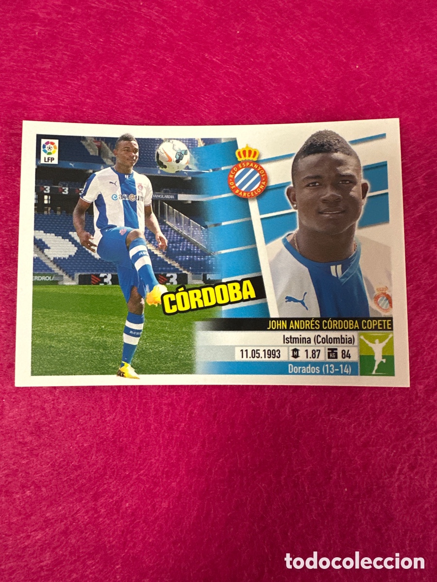 Cromos de Futebol: C&Oacute;RDOBA (ESPANYOL) N&ordm;64 &Uacute;TIMOS FICHAJES LIGA ESTE 2013-2014 13 14 NUNCA PEGADO SIN PEGAR