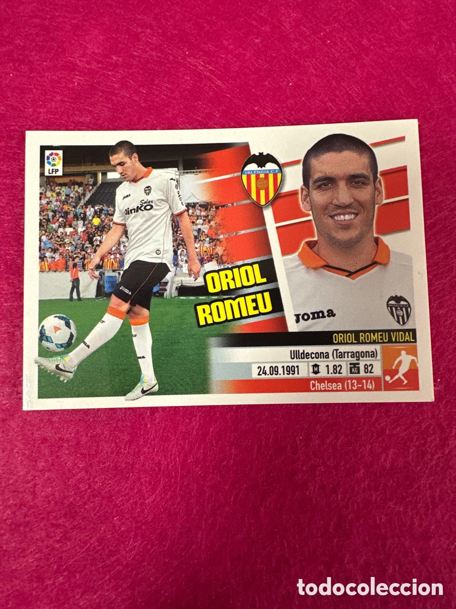 Cromos de F&uacute;tbol: ORIOL ROMEU (VALENCIA) N&ordm;22 &Uacute;TIMOS FICHAJES LIGA ESTE 2013-2014 13 14 NUNCA PEGADO SIN PEGAR
