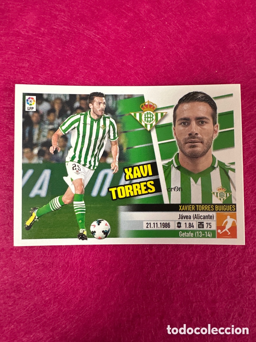 Cromos de F&uacute;tbol: XAVI TORRES (R.BETIS) N&ordm;53 &Uacute;TIMOS FICHAJES LIGA ESTE 2013-2014 13 14 NUNCA PEGADO SIN PEGAR