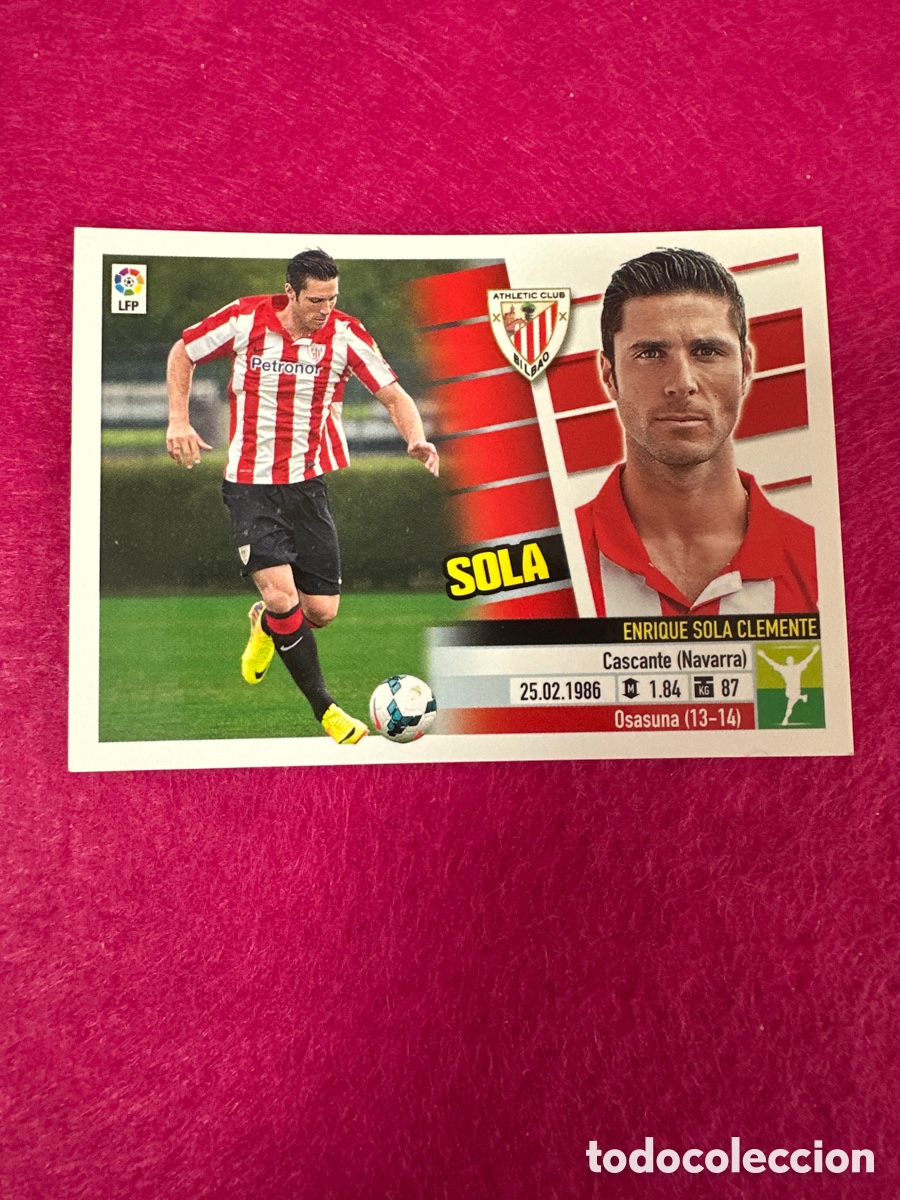 Cromos de F&uacute;tbol: SOLA(ATHLETIC BILBAO)) N&ordm;36 &Uacute;TIMOS FICHAJES LIGA ESTE 2013-2014 13 14 NUNCA PEGADO SIN PEGAR