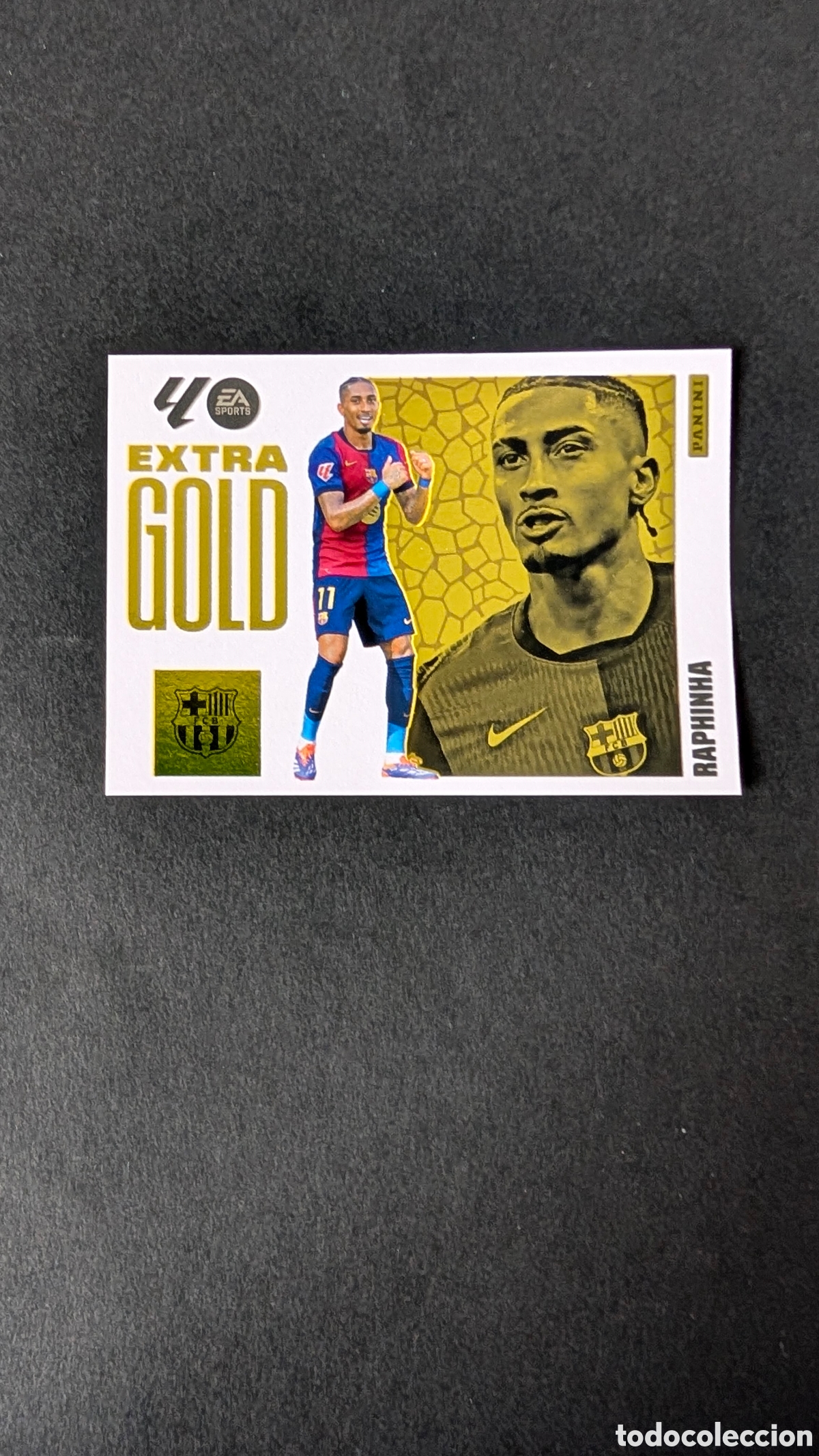 Cromos de F&uacute;tbol: RAPHINHA BARCELONA EXTRA GOLD LIGA ESTE 2025/26 25 26 NUNCA PEGADO SIN PEGAR