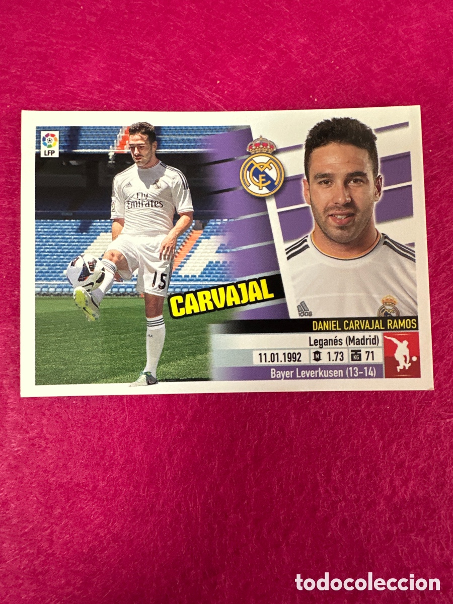 Cromos de F&uacute;tbol: CARVAJAL (R.MADRID) N&ordm;10 &Uacute;TIMOS FICHAJES LIGA ESTE 2013-2014 13 14 NUNCA PEGADO SIN PEGAR