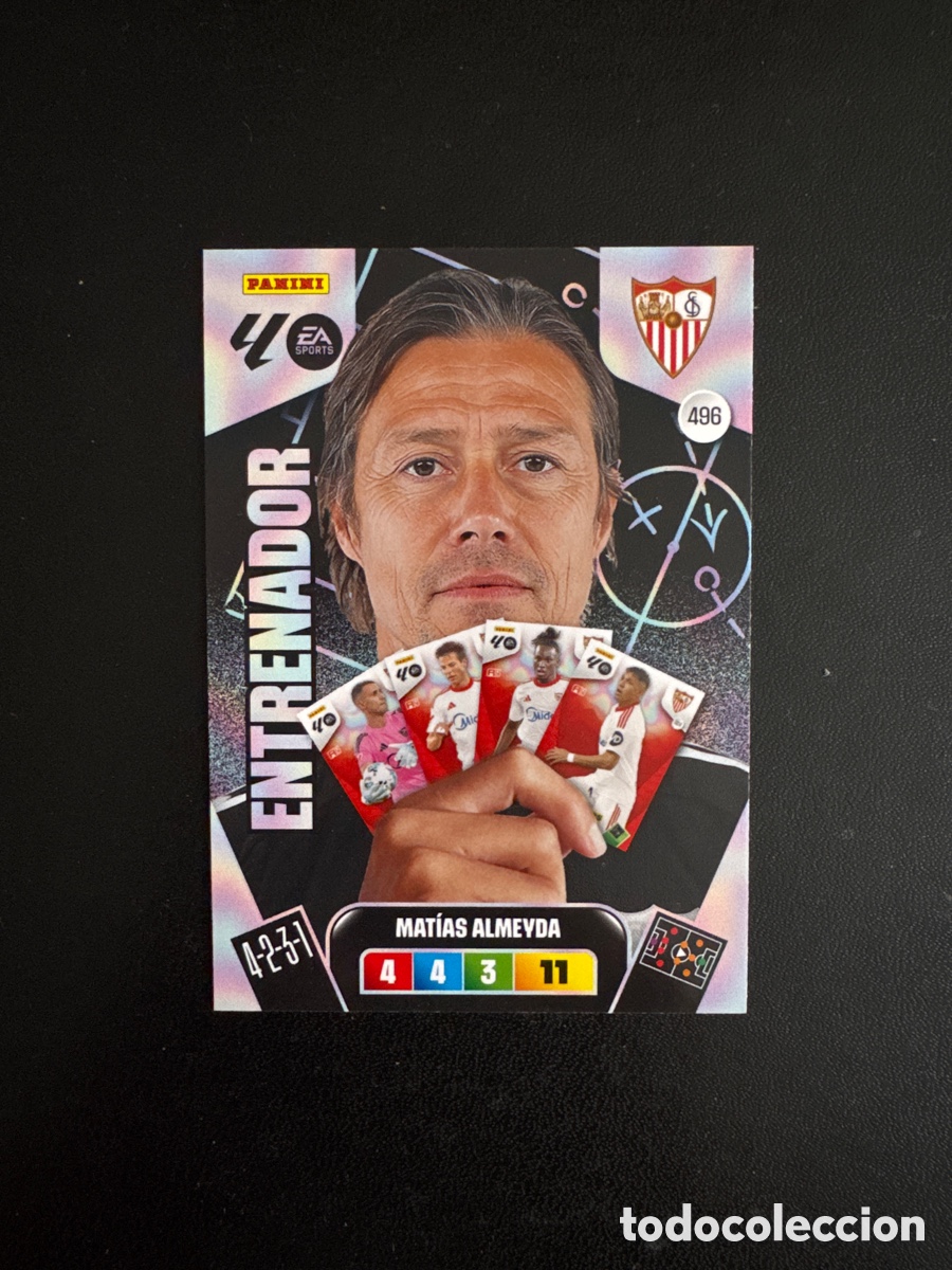 Cromos de F&uacute;tbol: ALMEYDA ENTRENADOR SEVILLA NUMERO 496 ADRENALYN 2025 2026