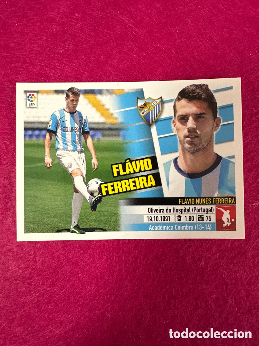 Fu&szlig;ball-Sticker: FLAVIO FERREIRA (M&Aacute;LAGA) N&ordm; 14 &Uacute;TIMOS FICHAJES LIGA ESTE 2013-2014 13 14 NUNCA PEGADO SIN PEGAR