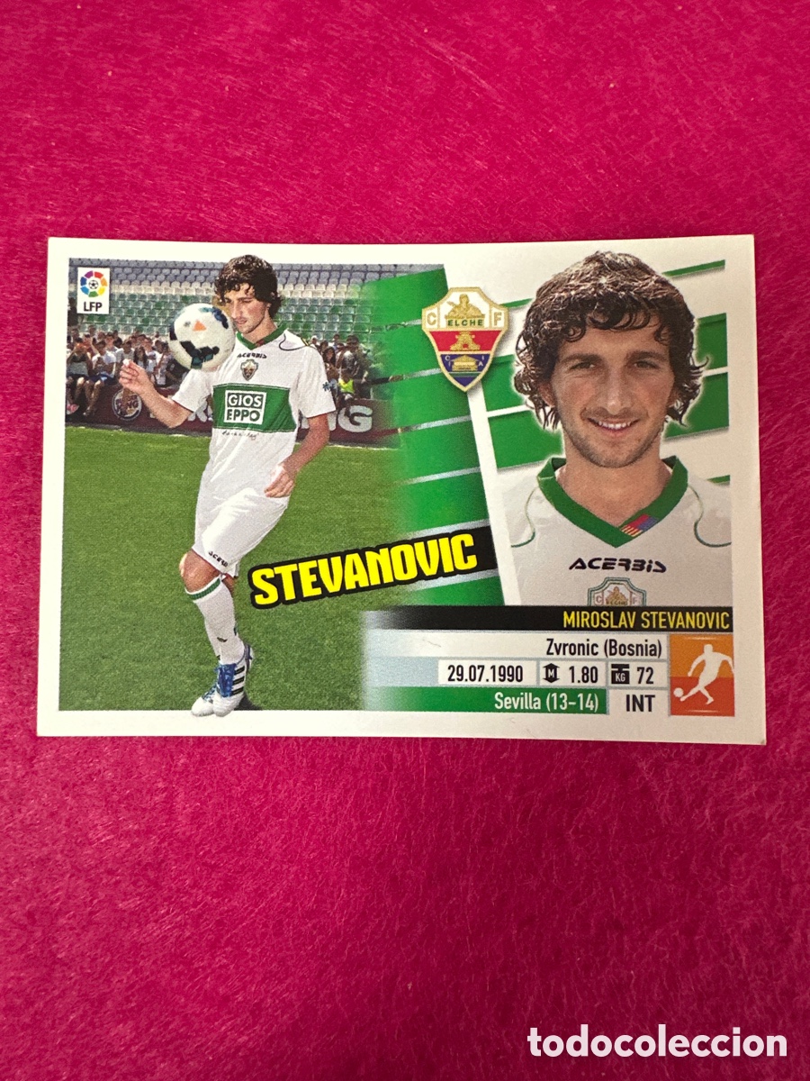 Fu&szlig;ball-Sticker: STEVANOVIC (ELCHE) N&ordm;20 &Uacute;TIMOS FICHAJES LIGA ESTE 2013-2014 13 14 NUNCA PEGADO SIN PEGAR