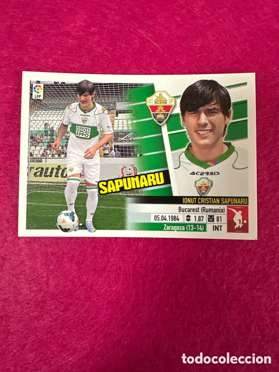 Fu&szlig;ball-Sticker: SAPUNARU (ELCHE) N&ordm;32 &Uacute;TIMOS FICHAJES LIGA ESTE 2013-2014 13 14 NUNCA PEGADO SIN PEGAR