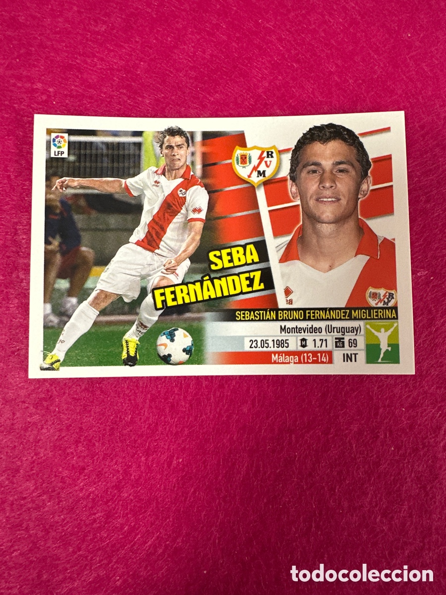 Cromos de Futebol: SEBA FERN&Aacute;NDEZ(RAYO VALLECANO) N&ordm;62 &Uacute;TIMOS FICHAJES LIGA ESTE 2013-2014 13 14 NUNCA PEGADO SIN PEGAR