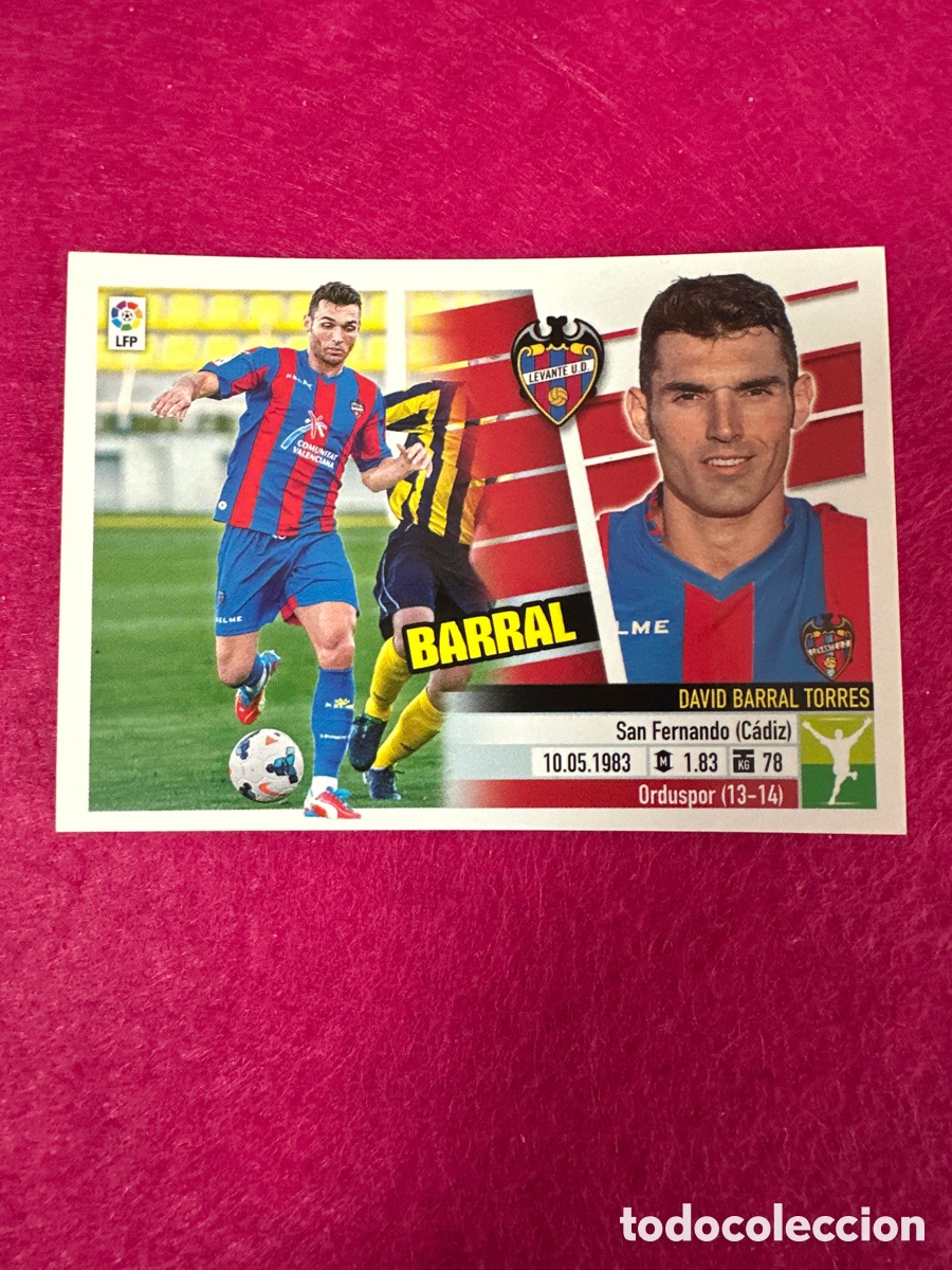 Cromos de Futebol: BARRAL (LEVANTE) N&ordm;34 &Uacute;TIMOS FICHAJES LIGA ESTE 2013-2014 13 14 NUNCA PEGADO SIN PEGAR