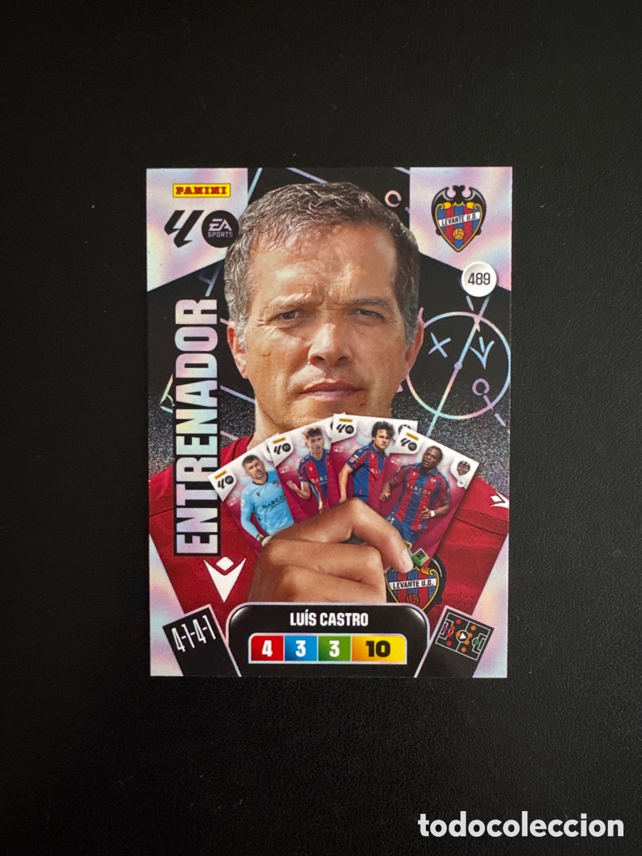 Cromos de F&uacute;tbol: LUIS CASTRO ENTRENADOR LEVANTE N&Uacute;MERO 489 ADRENALYN 2025 2026