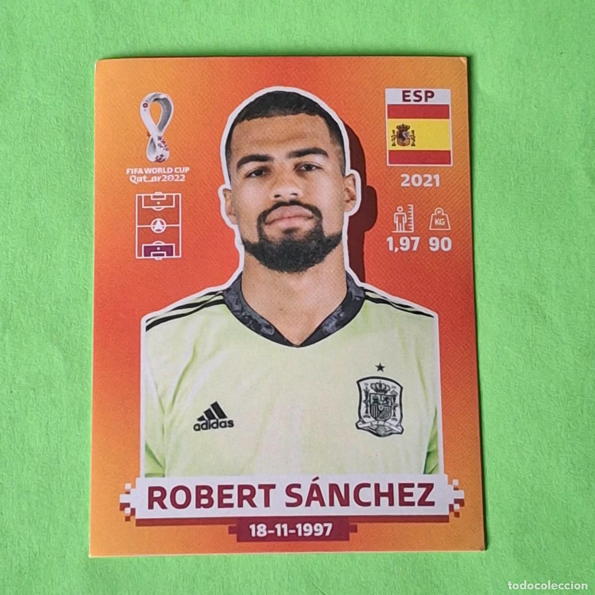 Figurine di Calcio: WORLD CUP MUNDIAL QATAR 2022 - VERSION NARANJA SUDAMERICA - ESP 3 ESPA&Ntilde;A - ROBERT SANCHEZ