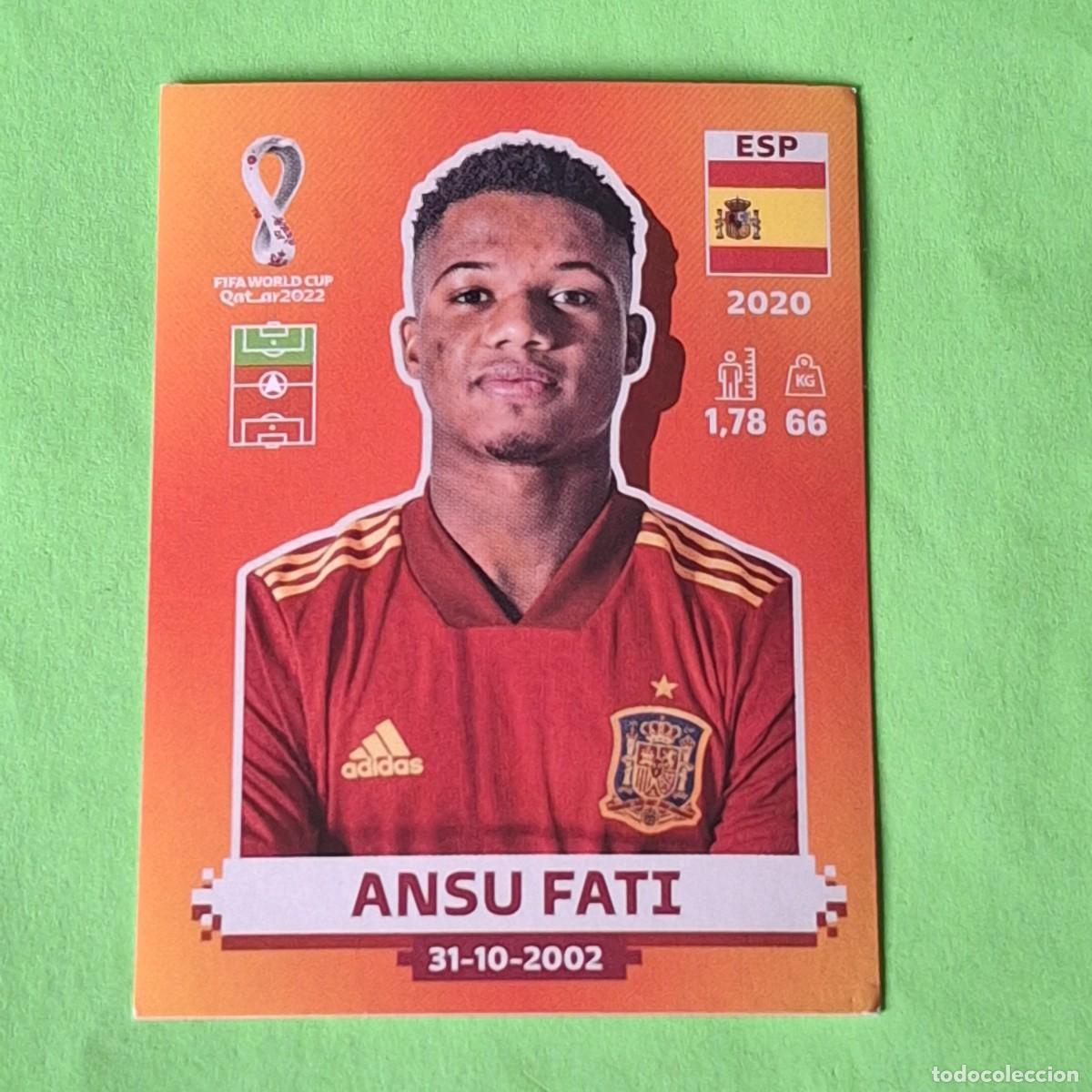 Cromos de F&uacute;tbol: WORLD CUP MUNDIAL QATAR 2022 - VERSION NARANJA SUDAMERICA - ESP 16 ESPA&Ntilde;A - ANSU FATI