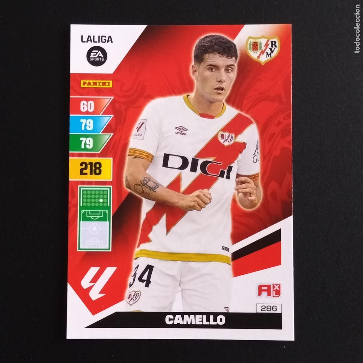 Cromos de F&uacute;tbol: 286 CAMELLO RAYO VALLECANO CROMOS ADRENALYN XL LALIGA CARD 2023 2024 23 214 PANINI
