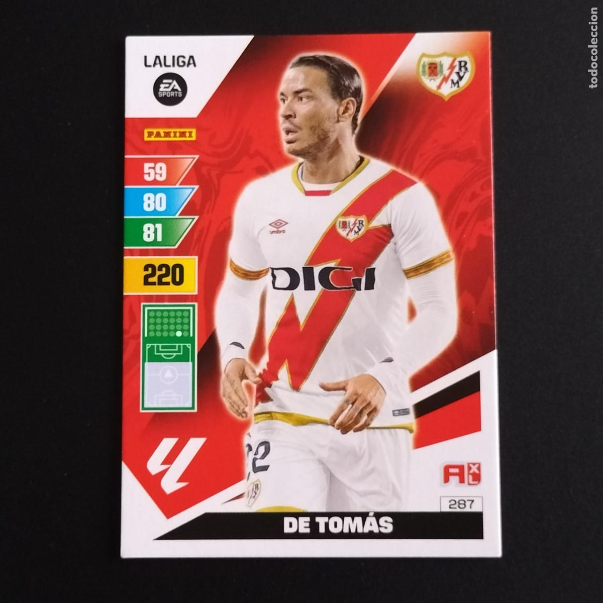 Cromos de F&uacute;tbol: 287 DE TOMAS RAYO VALLECANO CROMOS ADRENALYN XL LALIGA CARD 2023 2024 23 214 PANINI