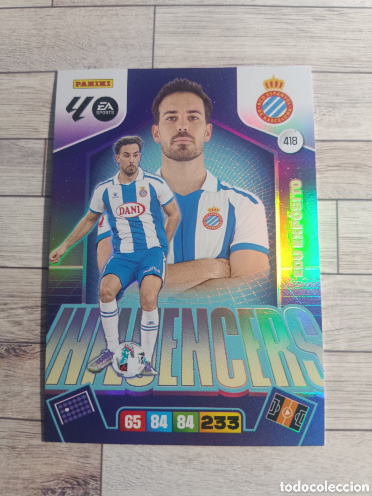 Cromos de F&uacute;tbol: 418 EDU EXPOSITO INFLUENCERS ESPA&Ntilde;OL ESPANYOL ADRENALYN XL LIGA 2025 2026 PANINI 25 26