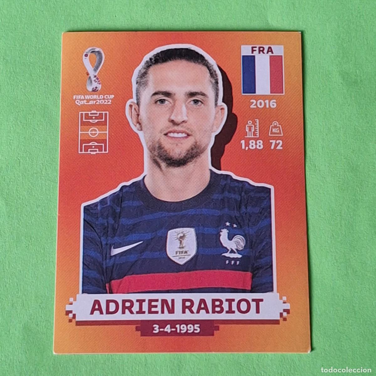 Cromos de F&uacute;tbol: WORLD CUP MUNDIAL QATAR 2022 - VERSION NARANJA SUDAMERICA - FRA 12 FRANCIA - ADRIEN RABIOT