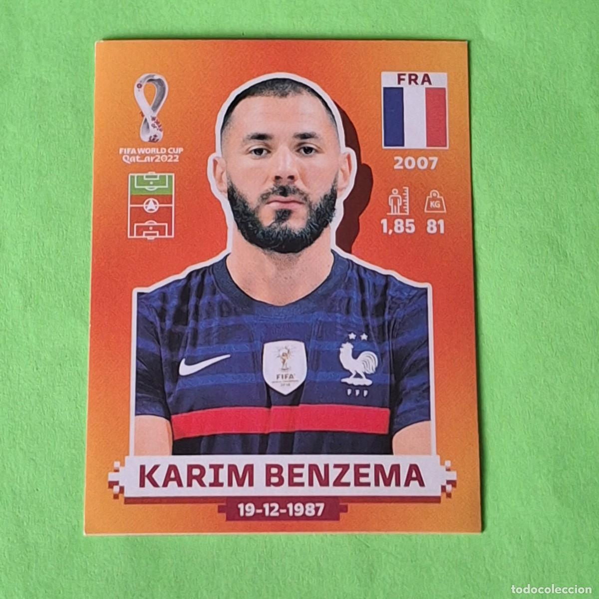 Cromos de F&uacute;tbol: WORLD CUP MUNDIAL QATAR 2022 - VERSION NARANJA SUDAMERICA - FRA 15 FRANCIA - KARIM BENZEMA