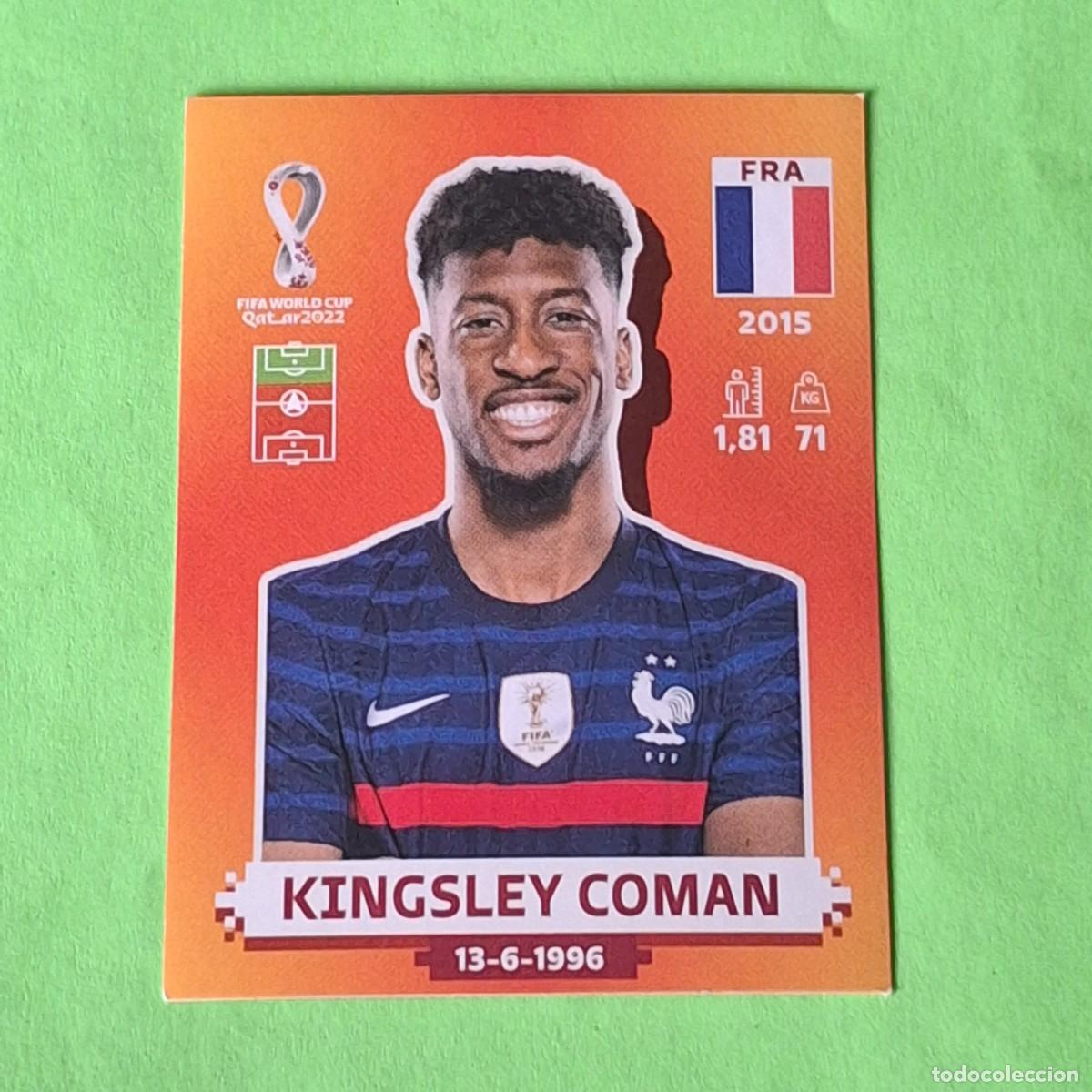 Cromos de F&uacute;tbol: WORLD CUP MUNDIAL QATAR 2022 - VERSION NARANJA SUDAMERICA - FRA 16 FRANCIA - KINGSLEY COMAN
