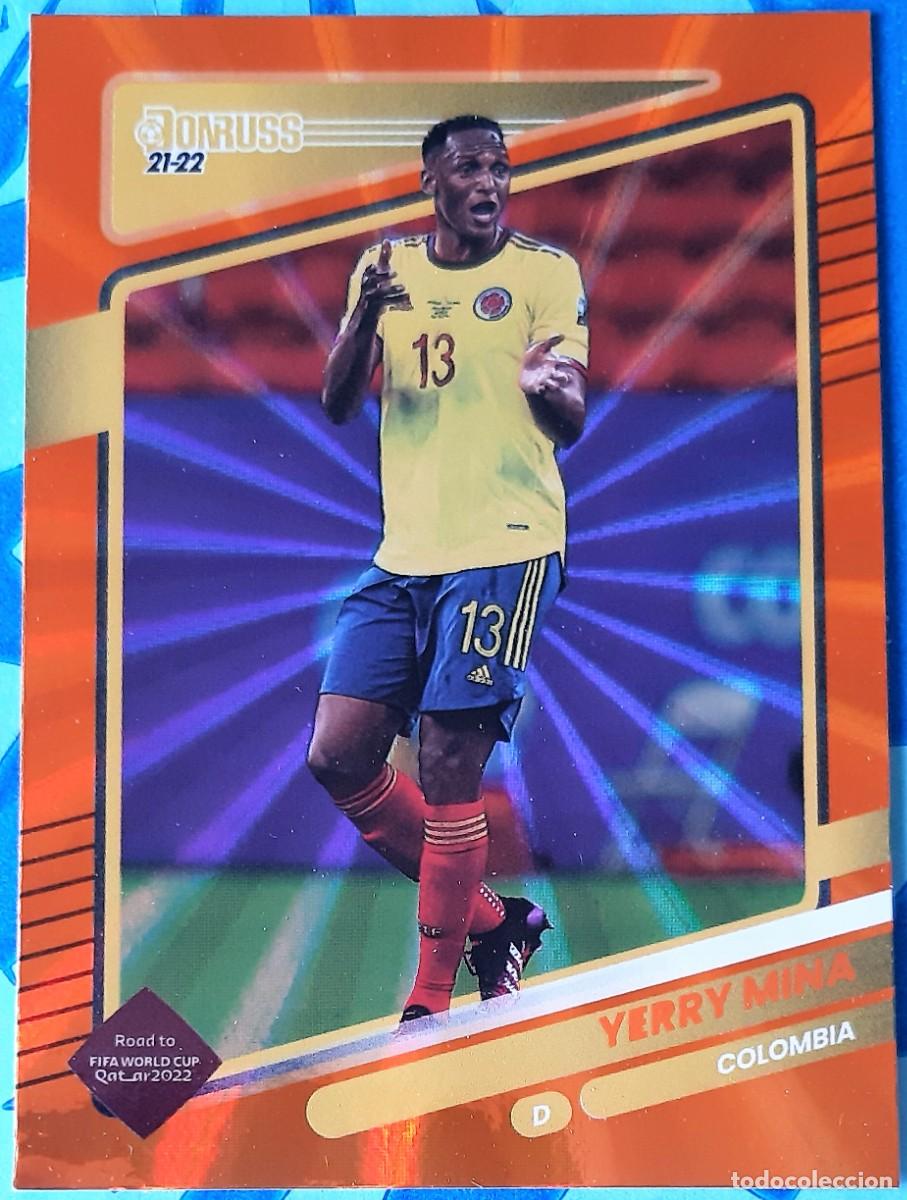 Cromos de F&uacute;tbol: Yerry Mina Colombia Panini Donruss Soccer Orange Holo Laser